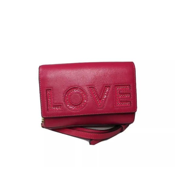 Michael Kors RUBY Ultra Pink Leather Clutch Purse Small Crossbody Bag - Picture 5 of 11